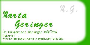 marta geringer business card